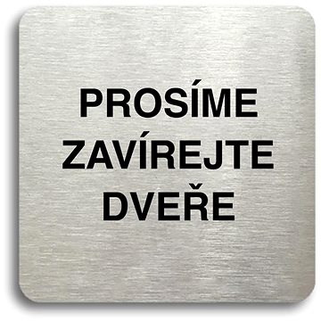 Accept Piktogram "prosíme zavírejte dveře" (80 × 80 mm) (stříbrná tabulka - černý tisk bez rámečku)
Accept Piktogram "prosíme zavírejte dveře" (80 × 80 mm) (stříbrná tabulka - černý tisk bez rámečku)