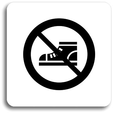 Accept Piktogram "zákaz vstupu v obuvi" (80 × 80 mm) (bílá tabulka - černý tisk bez rámečku)
Accept Piktogram "zákaz vstupu v obuvi" (80 × 80 mm) (bílá tabulka - černý tisk bez rámečku)