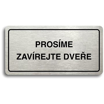 Accept Piktogram "PROSÍME ZAVÍREJTE DVEŘE" (160 × 80 mm) (stříbrná tabulka - černý tisk)
Accept Piktogram "PROSÍME ZAVÍREJTE DVEŘE" (160 × 80 mm) (stříbrná tabulka - černý tisk)