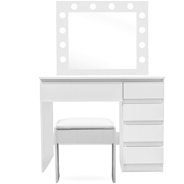 Aga Toaletní stolek MRDT10 se zrcadlem, osvětlením a el. zásuvkou + taburet, matný bílý
Aga Toaletní stolek MRDT10 se zrcadlem, osvětlením a el. zásuvkou + taburet, matný bílý
