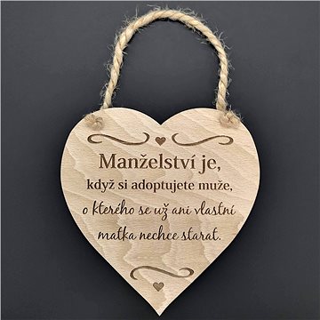 AMADEA Dřevěné srdce s nápisem Manželství je, když si adoptujete.., masivní dřevo, 16 x 15 cm
AMADEA Dřevěné srdce s nápisem Manželství je, když si adoptujete.., masivní dřevo, 16 x 15 cm