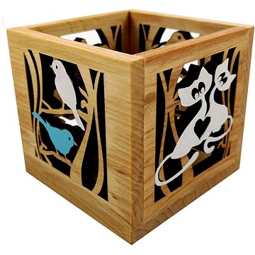AMADEA Dřevěný svícen krychle s motivem ptáčků a koček, barevný, masivní dřevo, 10x10x10 cm
AMADEA Dřevěný svícen krychle s motivem ptáčků a koček, barevný, masivní dřevo, 10x10x10 cm
