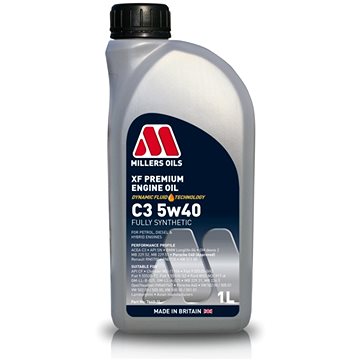 Millers Oils Plně syntetický motorový olej - XF Premium C3 5W-40 1l vhodný pro nejmodernější benzíno
Millers Oils Plně syntetický motorový olej - XF Premium C3 5W-40 1l vhodný pro nejmodernější benzíno