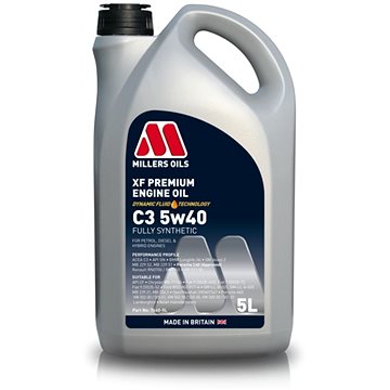 Millers Oils Plně syntetický motorový olej - XF Premium C3 5W-40 5l vhodný pro nejmodernější benzíno
Millers Oils Plně syntetický motorový olej - XF Premium C3 5W-40 5l vhodný pro nejmodernější benzíno