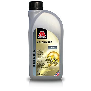 Millers Oils Plně syntetický motorový olej - XF LONGLIFE 0W-40 pro moderní benzínové a naftové motor
Millers Oils Plně syntetický motorový olej - XF LONGLIFE 0W-40 pro moderní benzínové a naftové motor