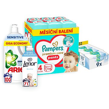 PAMPERS balíček IV. (plenkové kalhotky vel. 4 - 114 ks, vlhčené ubrousky, prací gel a aviváž)
PAMPERS balíček IV. (plenkové kalhotky vel. 4 - 114 ks, vlhčené ubrousky, prací gel a aviváž)