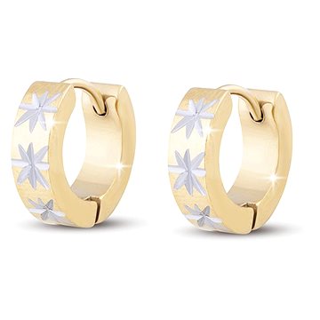 Biju Pozlacené náušnice 18K zlatem z chirurgické oceli, kroužek se stříbrnou hvězdou, 1002008
Biju Pozlacené náušnice 18K zlatem z chirurgické oceli, kroužek se stříbrnou hvězdou, 1002008