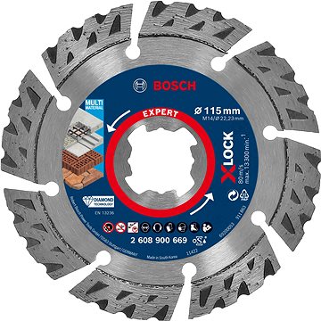 BOSCH Diamantový dělicí kotouč EXPERT MultiMaterial X-LOCK 115 × 22,23 × 2,4 × 12 mm 2.608.900.669
BOSCH Diamantový dělicí kotouč EXPERT MultiMaterial X-LOCK 115 × 22,23 × 2,4 × 12 mm 2.608.900.669