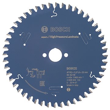 BOSCH Pilový kotouč Expert for High Pressure Laminate 160 × 20 × 2,2 mm, 48 2.608.644.132
BOSCH Pilový kotouč Expert for High Pressure Laminate 160 × 20 × 2,2 mm, 48 2.608.644.132
