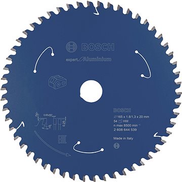BOSCH Pilový kotouč Expert for Aluminium pro akumulátorové pily 165 × 1,8/1,3 × 20 T54 2.608.644.539
BOSCH Pilový kotouč Expert for Aluminium pro akumulátorové pily 165 × 1,8/1,3 × 20 T54 2.608.644.539