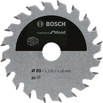 BOSCH Pilový kotouč Standard for Wood pro akumulátorové pily 85 × 1,1/0,7 × 15 T20 2.608.837.666
BOSCH Pilový kotouč Standard for Wood pro akumulátorové pily 85 × 1,1/0,7 × 15 T20 2.608.837.666