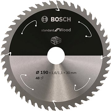 BOSCH Pilový kotouč Standard for Wood pro aku pily 190 × 1,6/1,1 × 30 T48 2.608.837.710
BOSCH Pilový kotouč Standard for Wood pro aku pily 190 × 1,6/1,1 × 30 T48 2.608.837.710