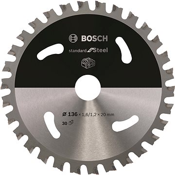 BOSCH Pilový kotouč Standard for Steel pro aku pily 136 × 1,6/1,2 × 20 T30 2.608.837.746
BOSCH Pilový kotouč Standard for Steel pro aku pily 136 × 1,6/1,2 × 20 T30 2.608.837.746