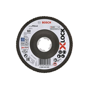 BOSCH Best for Metal X-LOCK, šikmá verze, fíbrová deska, O 125 mm, G 60, X571 2.608.619.202
BOSCH Best for Metal X-LOCK, šikmá verze, fíbrová deska, O 125 mm, G 60, X571 2.608.619.202