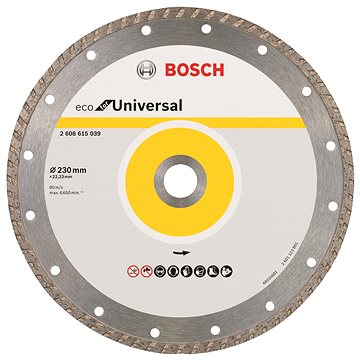 BOSCH Diamantový dělicí kotouč ECO For Universal 230 × 22,23 × 3,0 × 7 mm 2.608.615.048
BOSCH Diamantový dělicí kotouč ECO For Universal 230 × 22,23 × 3,0 × 7 mm 2.608.615.048