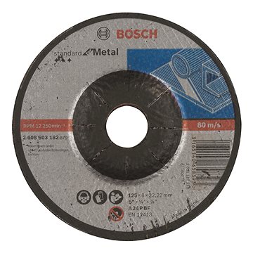 BOSCH Hrubovací kotouč profilovaný for Metal A 24 P BF, 125 mm, 22,23 mm, 6,0 mm 2.608.603.182
BOSCH Hrubovací kotouč profilovaný for Metal A 24 P BF, 125 mm, 22,23 mm, 6,0 mm 2.608.603.182