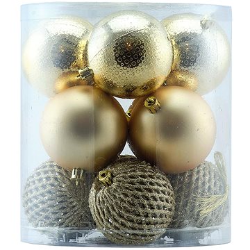 DECOLED Vánoční ozdoby - koule plastové, zlaté vráskové/matné/glitter, průměr 8 cm, 12 ks
DECOLED Vánoční ozdoby - koule plastové, zlaté vráskové/matné/glitter, průměr 8 cm, 12 ks