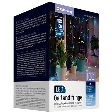 ColorWay CW-GF-100L36UMC, LED vánoční girlanda, 100x LED, Vícebarevná,Délka 3 m x 0,6 m, USB
ColorWay CW-GF-100L36UMC, LED vánoční girlanda, 100x LED, Vícebarevná,Délka 3 m x 0,6 m, USB