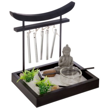 Atmosphera Dekorace s figurkou Buddhy a zvonkohrou Zen Garden, 15 × 12 × 16,5 cm, černá
Atmosphera Dekorace s figurkou Buddhy a zvonkohrou Zen Garden, 15 × 12 × 16,5 cm, černá