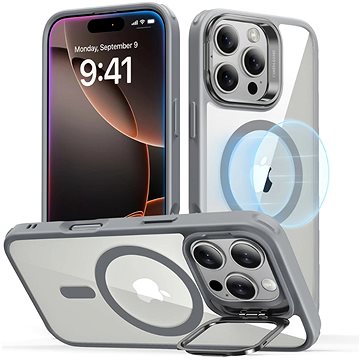 ESR Classic Hybrid Case with Stash Stand (HaloLock), Compatible with iPhone 16 Pro, Clear Grey
ESR Classic Hybrid Case with Stash Stand (HaloLock), Compatible with iPhone 16 Pro, Clear Grey