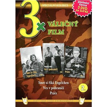 3x Válečný film 2: Smrt si říká Engelchen, Ves v pohraničí, Práče /papírové pošetky/ (3DVD) - DVD
3x Válečný film 2: Smrt si říká Engelchen, Ves v pohraničí, Práče /papírové pošetky/ (3DVD) - DVD