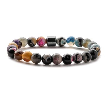 Flor de Cristal Náramek z pravých kamenů Mix kamenů a Hematit 
Flor de Cristal Náramek z pravých kamenů Mix kamenů a Hematit