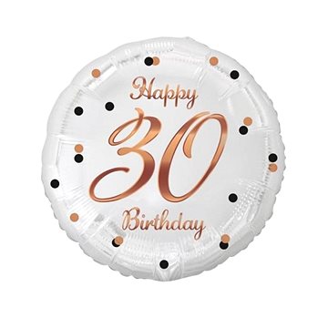 GoDan Balón foliový bílý - Happy Birthday - 30 let - narozeniny - růžovozlatý nápis 45 cm
GoDan Balón foliový bílý - Happy Birthday - 30 let - narozeniny - růžovozlatý nápis 45 cm