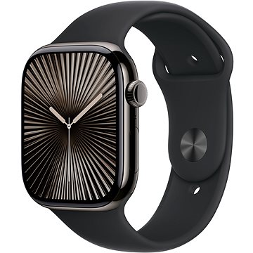 Apple Watch Series 10 42mm Cellular Břidlicově šedý titan s černým sportovním řemínkem - S/M
Apple Watch Series 10 42mm Cellular Břidlicově šedý titan s černým sportovním řemínkem - S/M