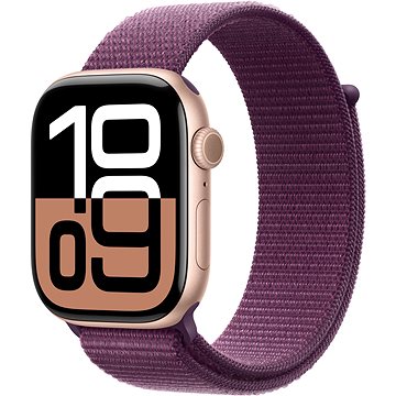 Apple Watch Series 10 42mm Cellular Růžově zlatý hliník se švestkovým provlékacím řemínkem
Apple Watch Series 10 42mm Cellular Růžově zlatý hliník se švestkovým provlékacím řemínkem