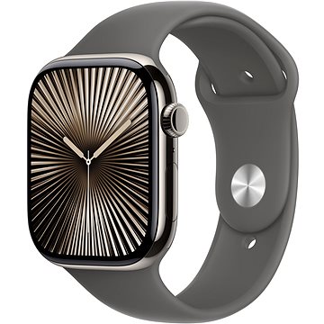 Apple Watch Series 10 46mm Cellular Přírodní titan se skálově šedým sportovním řemínkem - M/L
Apple Watch Series 10 46mm Cellular Přírodní titan se skálově šedým sportovním řemínkem - M/L