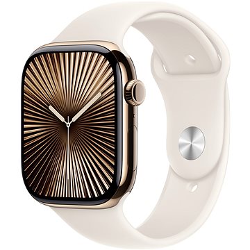 Apple Watch Series 10 46mm Cellular Zlatý titan s hvězdně bílým sportovním řemínkem - M/L
Apple Watch Series 10 46mm Cellular Zlatý titan s hvězdně bílým sportovním řemínkem - M/L