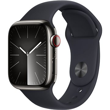 Apple Watch Series 9 41mm Cellular Grafitově šedý nerez s temně inkoustovým řemínkem - M/L
Apple Watch Series 9 41mm Cellular Grafitově šedý nerez s temně inkoustovým řemínkem - M/L