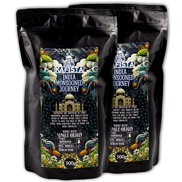 Kafista "India Monsooned Journey" - zpracování monzunováním - 100 % Robusta - 2 × 500 g
Kafista "India Monsooned Journey" - zpracování monzunováním - 100 % Robusta - 2 × 500 g