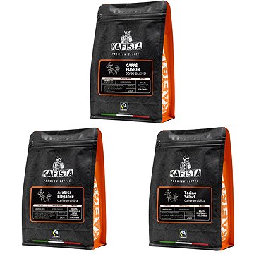 Kafista balíček 3 × 250 g - Kávové směsi pražené v Itálii, zrnková káva Fiartrade
Kafista balíček 3 × 250 g - Kávové směsi pražené v Itálii, zrnková káva Fiartrade