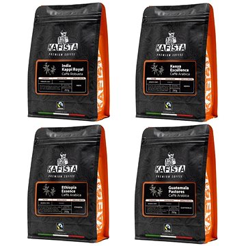 Kafista balíček 4 × 250 g - Single origin kávy pražené v Itálii, zrnková káva Fiartrade
Kafista balíček 4 × 250 g - Single origin kávy pražené v Itálii, zrnková káva Fiartrade