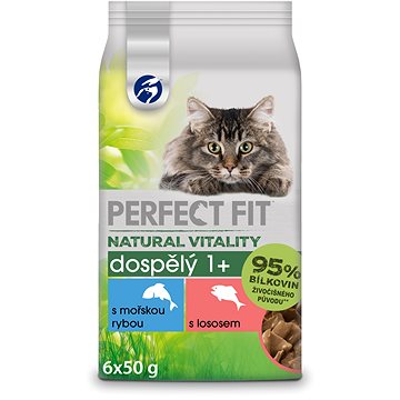 Perfect Fit Natural Vitality kapsičky s mořskou rybou a lososem pro dospělé kočky 6 × 50 g
Perfect Fit Natural Vitality kapsičky s mořskou rybou a lososem pro dospělé kočky 6 × 50 g