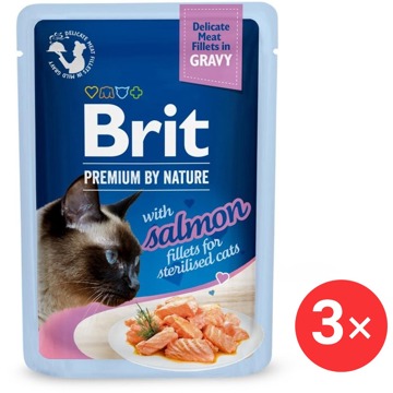 Brit Premium by Nature Cat Delicate Fillets in Gravy with Salmon for Sterilised 3 × 85 g
Brit Premium by Nature Cat Delicate Fillets in Gravy with Salmon for Sterilised 3 × 85 g