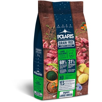 Polaris bezobilné granule s čerstvým masem Junior Large Breed s jehněčím a lososem 12 kg
Polaris bezobilné granule s čerstvým masem Junior Large Breed s jehněčím a lososem 12 kg