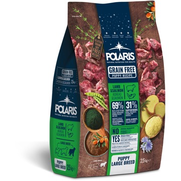 Polaris bezobilné granule s čerstvým masem Junior Large Breed s jehněčím a lososem 2,5 kg
Polaris bezobilné granule s čerstvým masem Junior Large Breed s jehněčím a lososem 2,5 kg