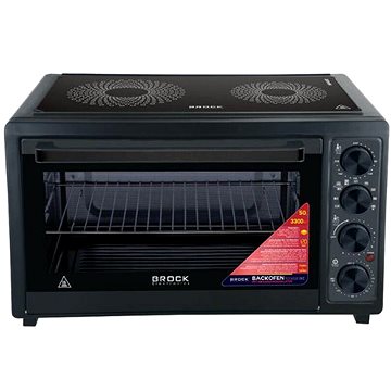 Brock Elektrická horkovzdušná trouba 50l s dvouplotýnkovým sklokeramickým vařičem, 3300 W
Brock Elektrická horkovzdušná trouba 50l s dvouplotýnkovým sklokeramickým vařičem, 3300 W