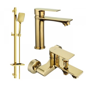 MEXEN Mexen Royo DQ62 Set umyvadlové a vanové baterie s příslušenstvím, zlatý (72203DQ62-50)
MEXEN Mexen Royo DQ62 Set umyvadlové a vanové baterie s příslušenstvím, zlatý (72203DQ62-50)