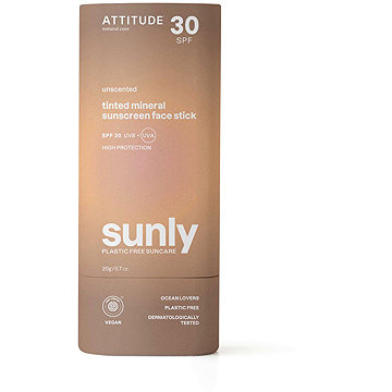 ATTITUDE Sunly Tónovaná 100 % minerální ochranná tyčinka na obličej a rty SPF 30 20 g
ATTITUDE Sunly Tónovaná 100 % minerální ochranná tyčinka na obličej a rty SPF 30 20 g