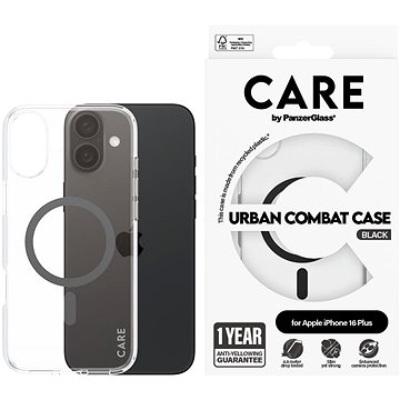 PanzerGlass CARE kryt Apple iPhone 16 Plus MagSafe Combat čirý/černý + záruka proti žloutnutí
PanzerGlass CARE kryt Apple iPhone 16 Plus MagSafe Combat čirý/černý + záruka proti žloutnutí