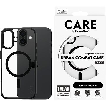 PanzerGlass CARE kryt Apple iPhone 16 MagSafe Combat černý/černý + záruka proti žloutnutí
PanzerGlass CARE kryt Apple iPhone 16 MagSafe Combat černý/černý + záruka proti žloutnutí