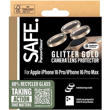 PanzerGlass SAFE Camera Apple iPhone 16 Pro/15 Pro/16 Pro Max/15 Pro Max třpytivě zlaté HoOps
PanzerGlass SAFE Camera Apple iPhone 16 Pro/15 Pro/16 Pro Max/15 Pro Max třpytivě zlaté HoOps
