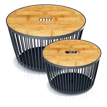 Prosperplast Set 2 univerzálních oválných košů s bambusovými víky CLUBO, 30 + 55l, antracit
Prosperplast Set 2 univerzálních oválných košů s bambusovými víky CLUBO, 30 + 55l, antracit