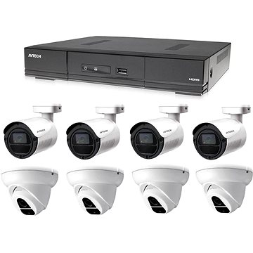 AVTECH 1x DVR DGD1009AV, 4x 2MPX Dome kamera DGC1004XFT a 4x 2MPX Bullet kamera DGC1105YFT
AVTECH 1x DVR DGD1009AV, 4x 2MPX Dome kamera DGC1004XFT a 4x 2MPX Bullet kamera DGC1105YFT