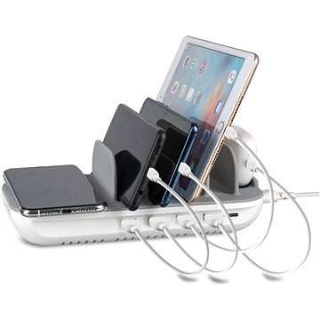4smarts Charging Station Family Evo 63W with PD, Wireless Charger and Cables, grey / white
4smarts Charging Station Family Evo 63W with PD, Wireless Charger and Cables, grey / white