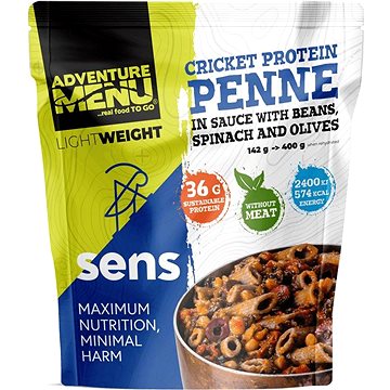Adventure Menu / SENS - LightWeight Cvrččí proteinové penne v omáčce s fazolemi, špenátem a olivami
Adventure Menu / SENS - LightWeight Cvrččí proteinové penne v omáčce s fazolemi, špenátem a olivami