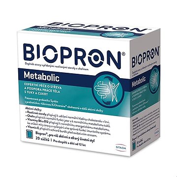 Biopron Metabolic, probiotika a prebiotika, podpora práce těla s tuky a cukry, 20 sáčků
Biopron Metabolic, probiotika a prebiotika, podpora práce těla s tuky a cukry, 20 sáčků